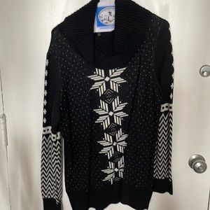 Black & White Cowl Neck Swater